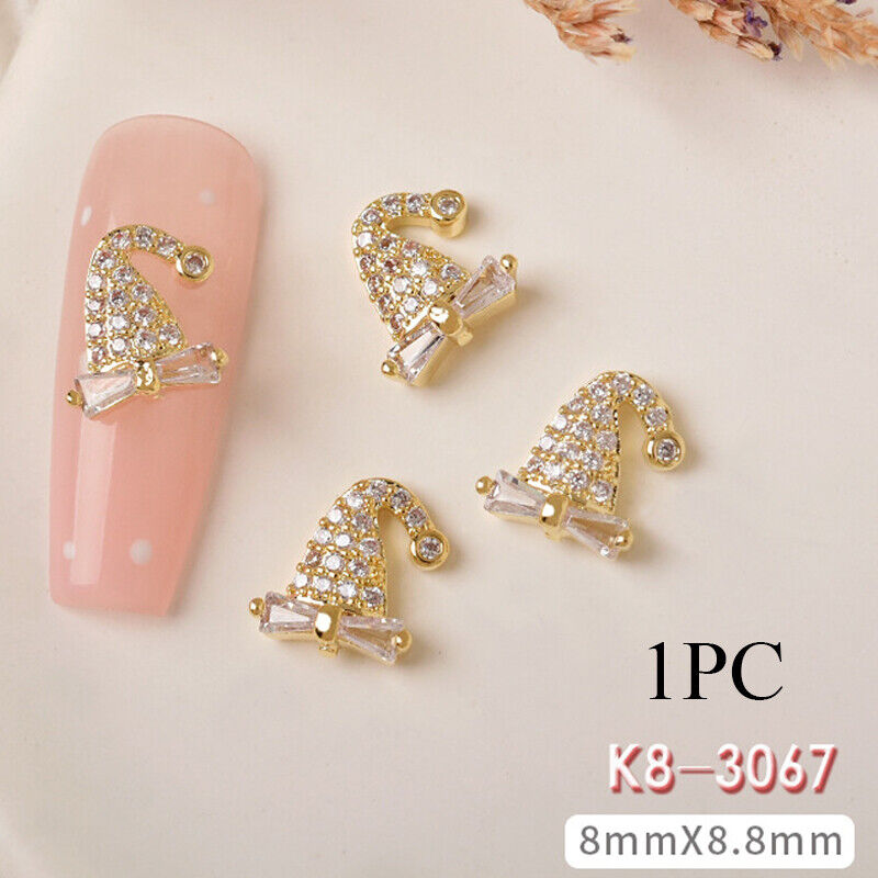 3D Luxury Nails Charms Christmas Glitter Jewelry Gift Art Rhinestones Decor