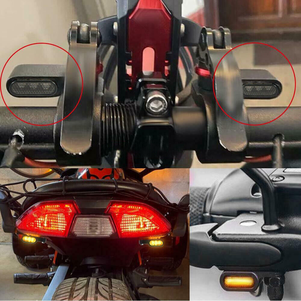 2X Motorcycle Bullet Mini Turn Signal Light Amber LED Indicator Lamp For Harley