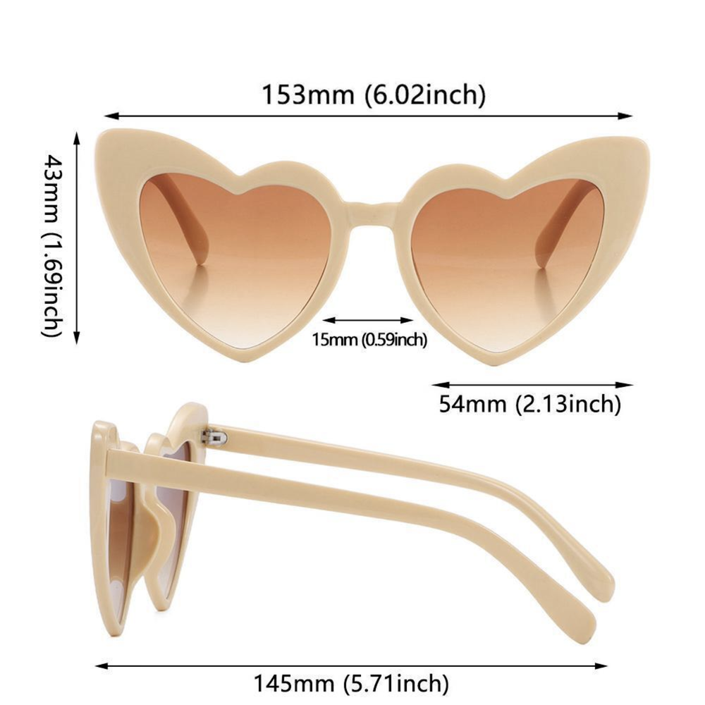 Women LOVE Heart Shaped Sunglasses Retro Gradient Color Lens Eye Glasses