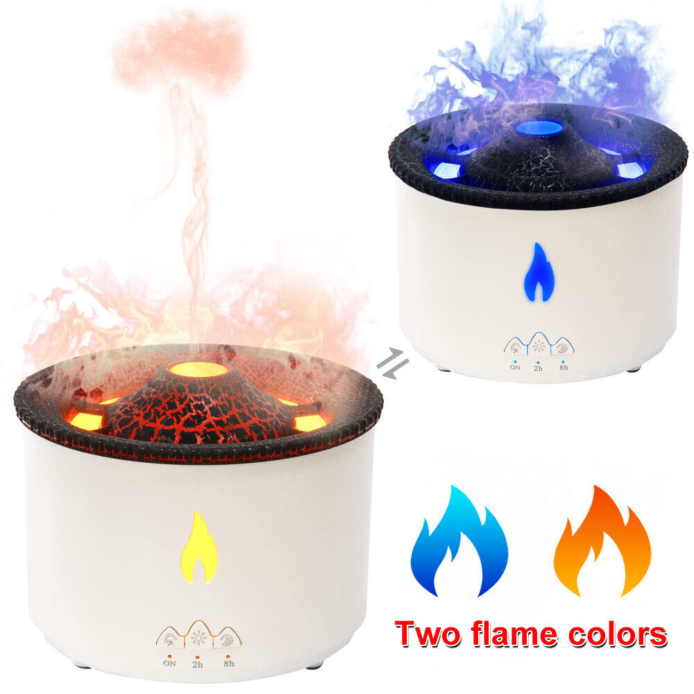 360ml Humidifier Essential Oil Diffuser Volcano Flame Style Remote Hotels Home