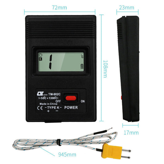 TM-902C Digital K Type LCD Thermometer Thermodetector Meter + Thermocouple