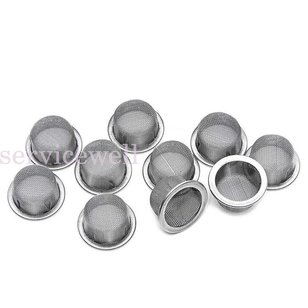 Reusable STAINLESS STEEL PIPE BOWL SCREEN GAUZE FILTER MESH Silver RING 16mm