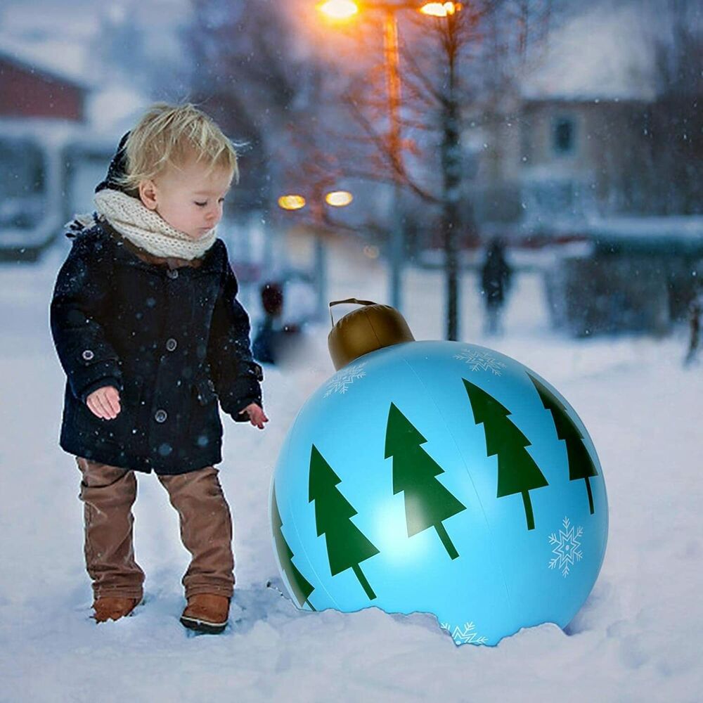 60cm Christmas Inflatables Balls Decorations Outdoor Yard Xmas Decor Balloons