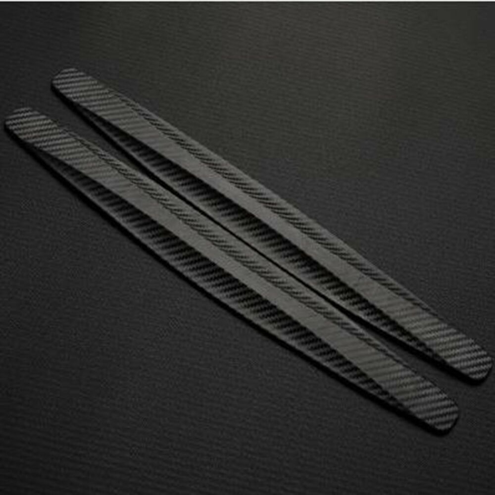 4PCS Car Carbon Fiber Anti-rub Unique Black Strip Bumper Corner Protector Guard