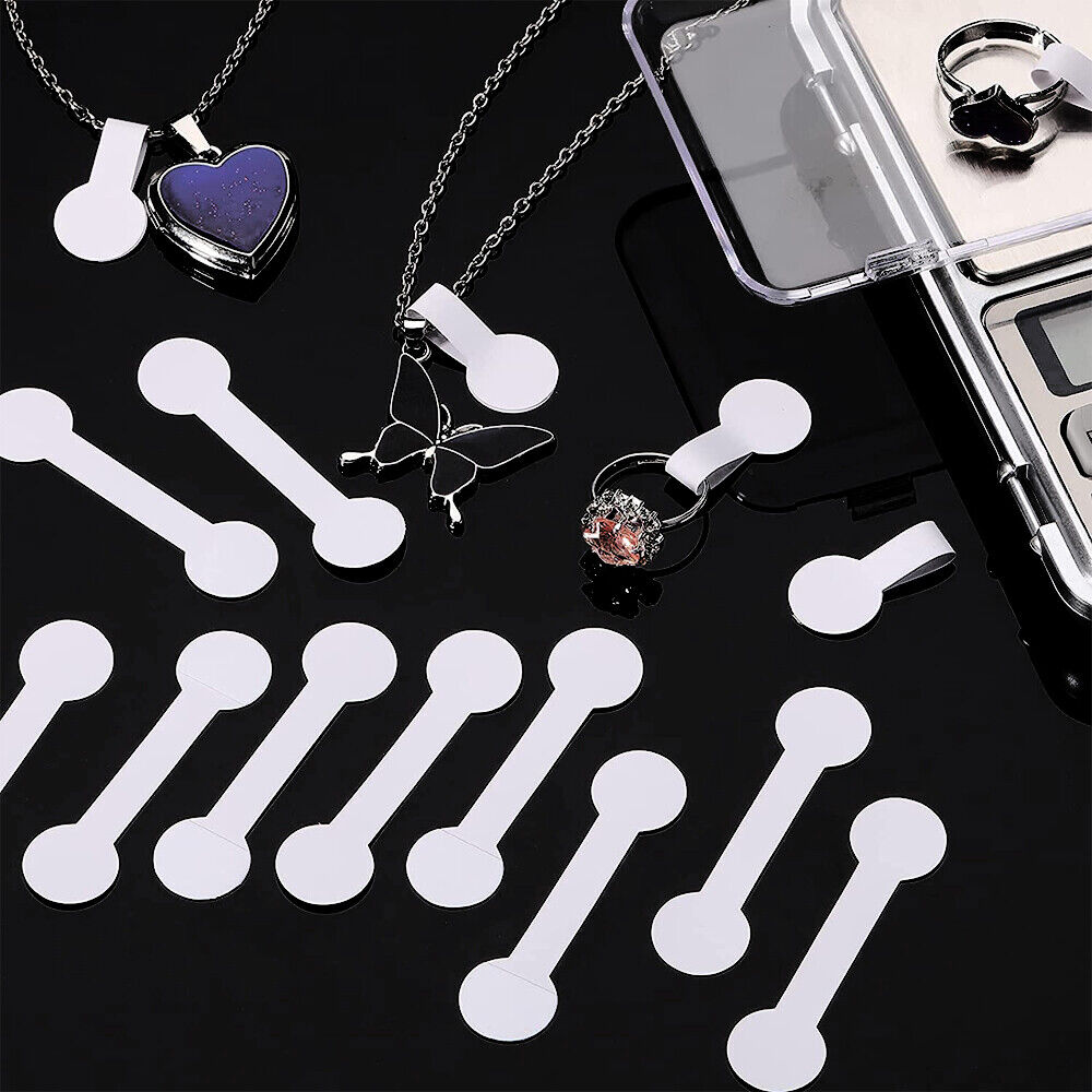 100PCS White Jewellry Ring Jewelry Tag Sticker Self Adhesive Pendant Price Label