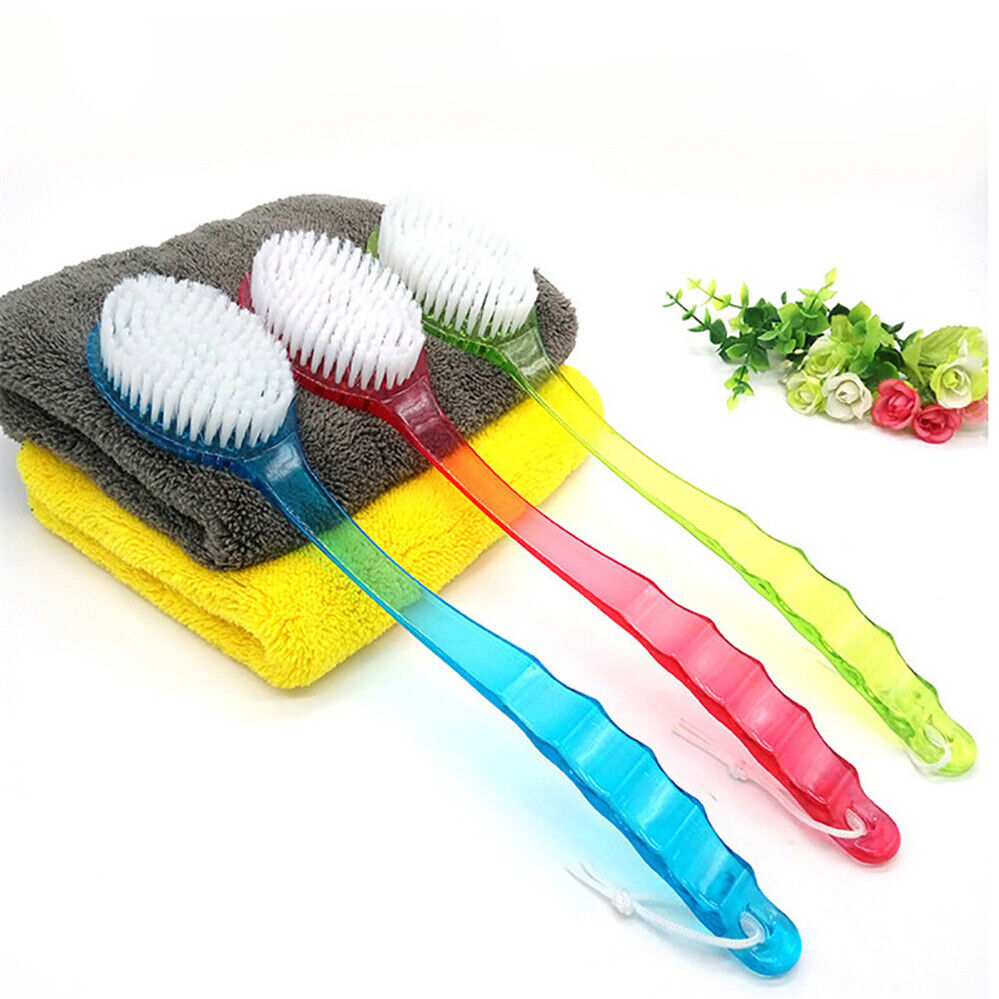 Long Handled Plastic Body Bath Shower Back Brush Scrubber Cleaning Massager