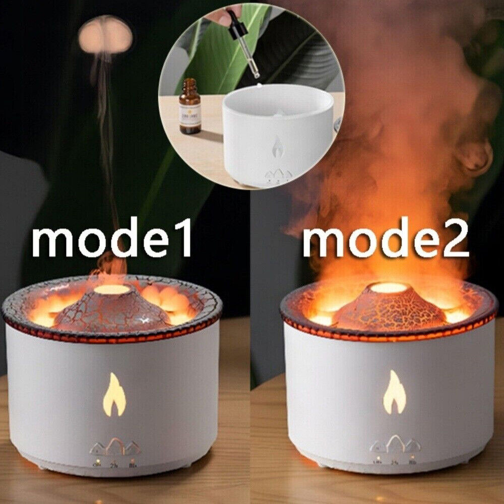 360ml Humidifier Essential Oil Diffuser Volcano Flame Style Remote Hotels Home