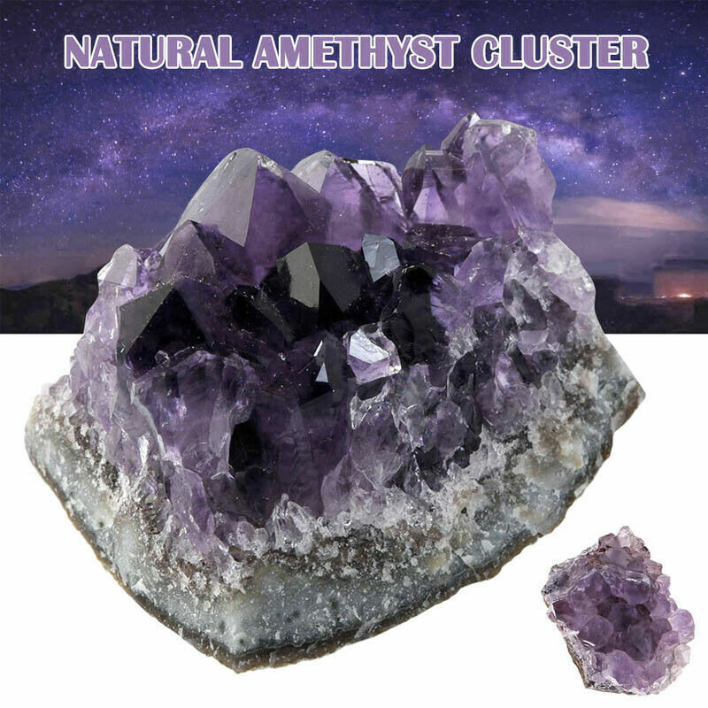 Natural Amethyst Cluster Crystal Quartz Stones Healing Rough Mineral Specimen