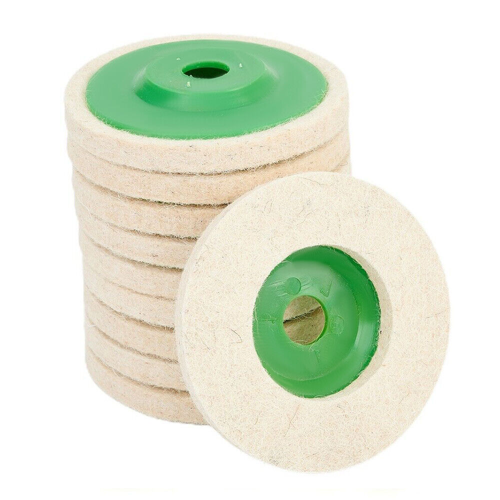 10X Wool Buffing Disc 4" Finishing Wheel Polishing Pads Buffer for Angle Grinder