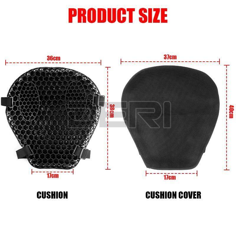 Motorcycle Seat Cushion Pillow Pad Cover Shock Absorb Gel Mat w/sleeve Motorbike