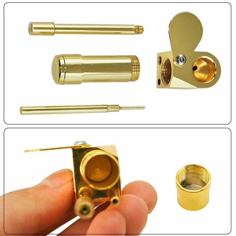 Solid Brass Tobacco Smoking Pipe Brass Chamber Bowl Hand Proto Pipes