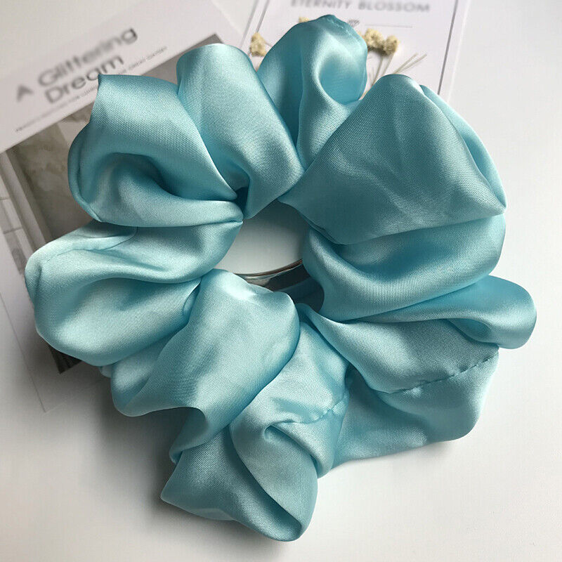 Oversized Elastic Silk Hair Band Ring Rope Tie Womens Simple Satin Scrunchies