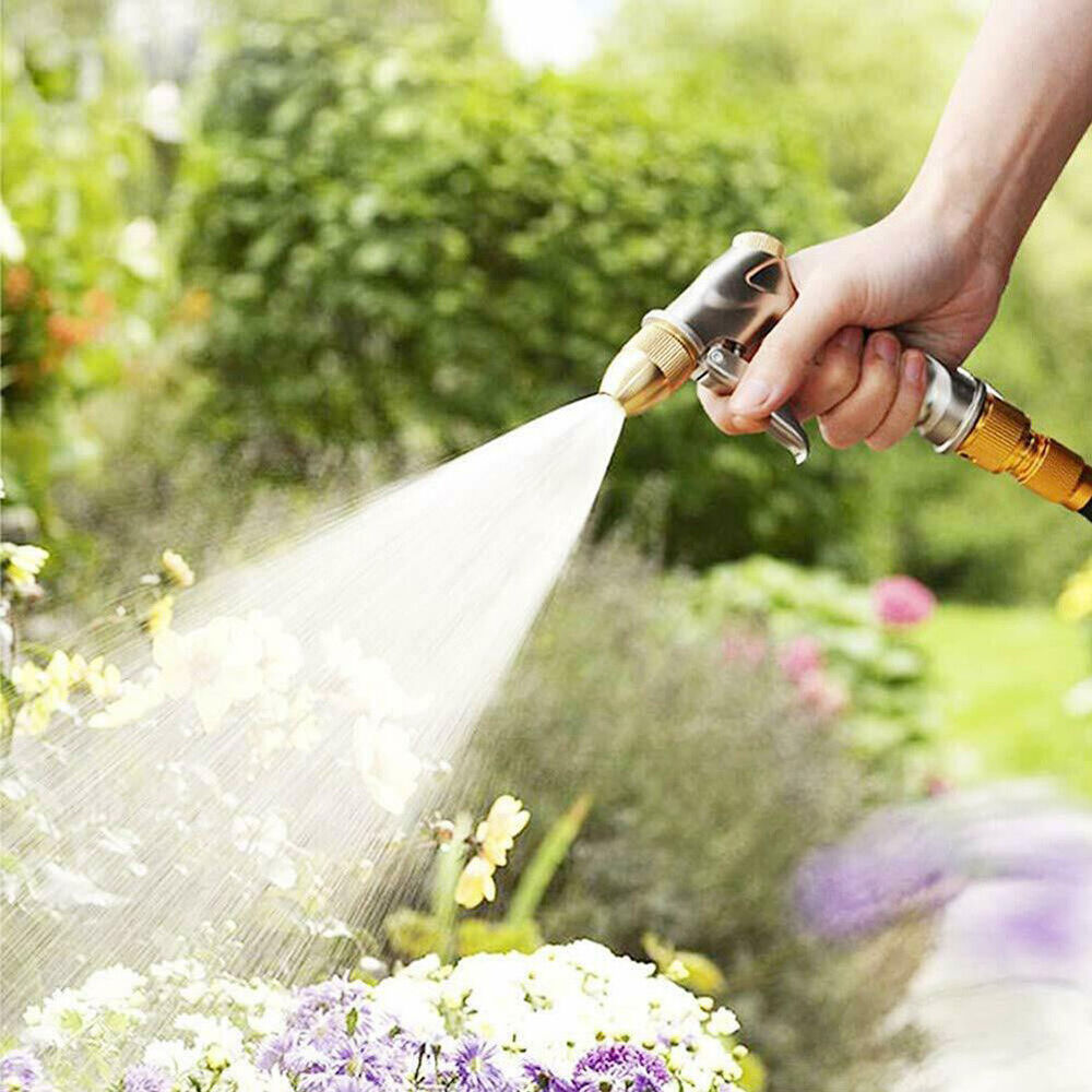 High Pressure Water Spray Gun Brass Nozzle Garden Hose Pipe Lawn Car Wash