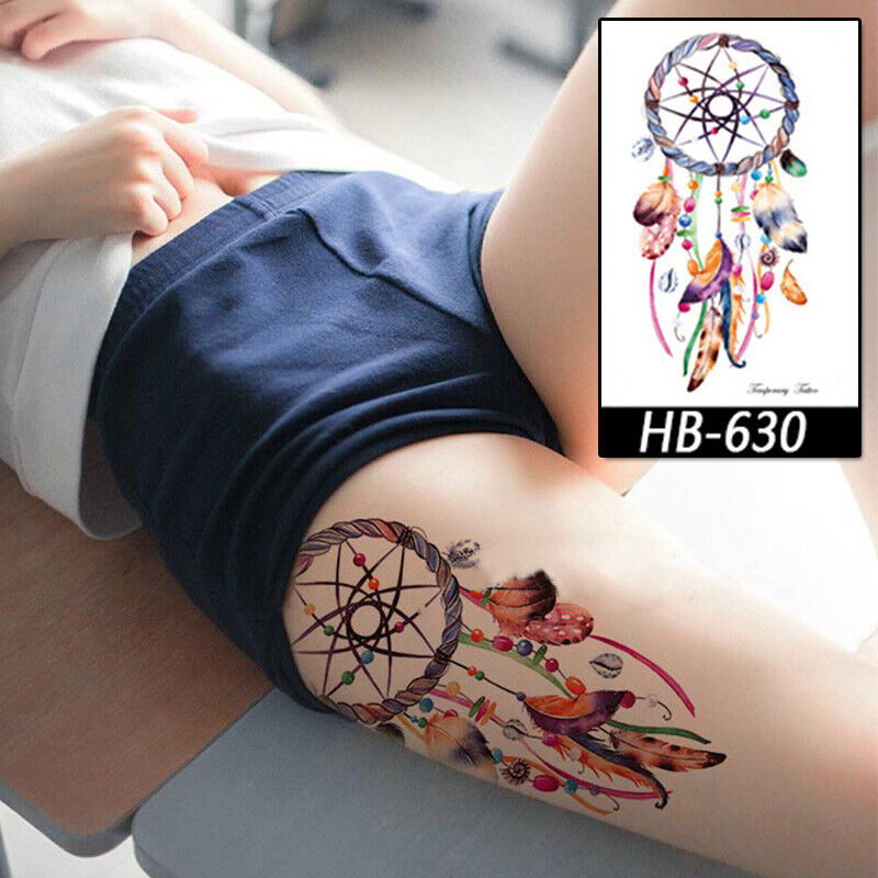 2Pcs Temporary Tattoo Sticker Waterproof Large Fake Tattoos Removable Body Art B