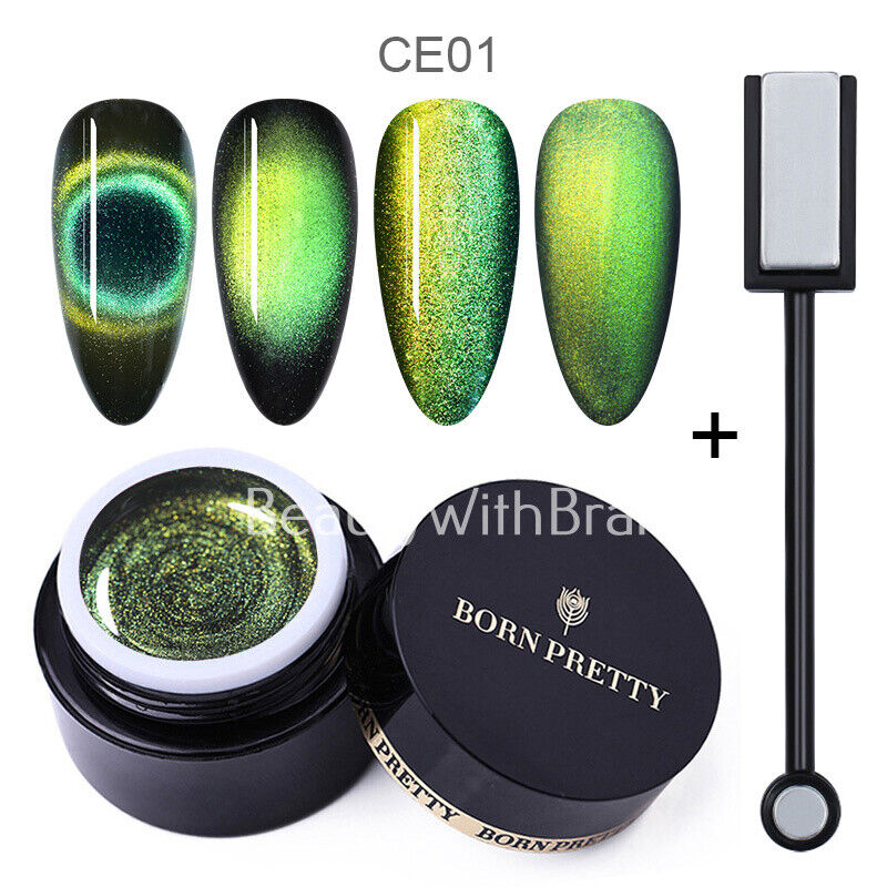 2pcs BORN PRETTY 9D Magnetic Cat Eye Gel Polish Soak Off UV Gel Nail Art Varnish