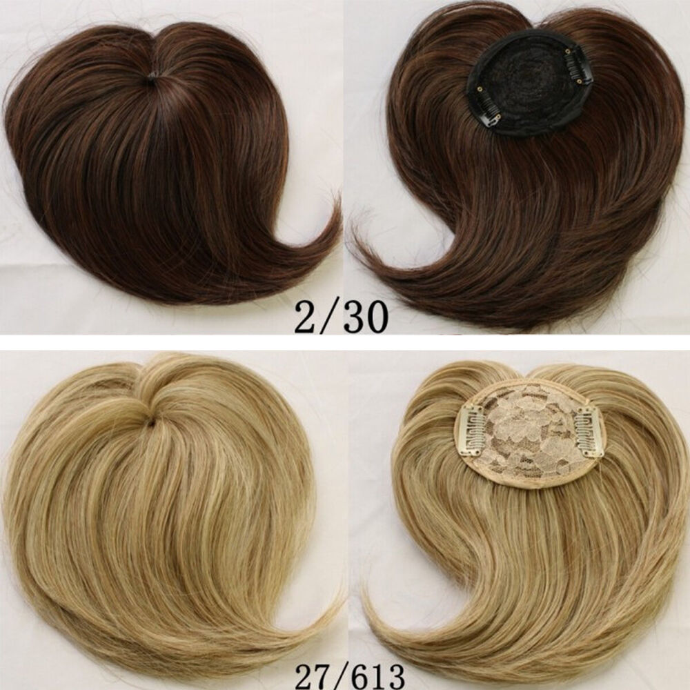 Hair Toupee Topper Piece Thin Clip in Top Short Staright Hairpiece For Women