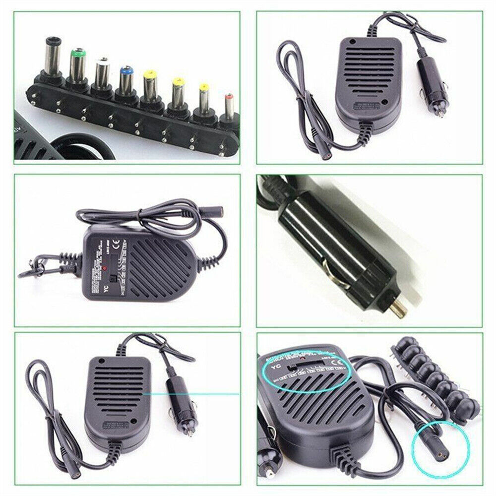 Universal 80W Car Auto Charger Power Supply Adapter For Laptop Notebook + 8 Tip