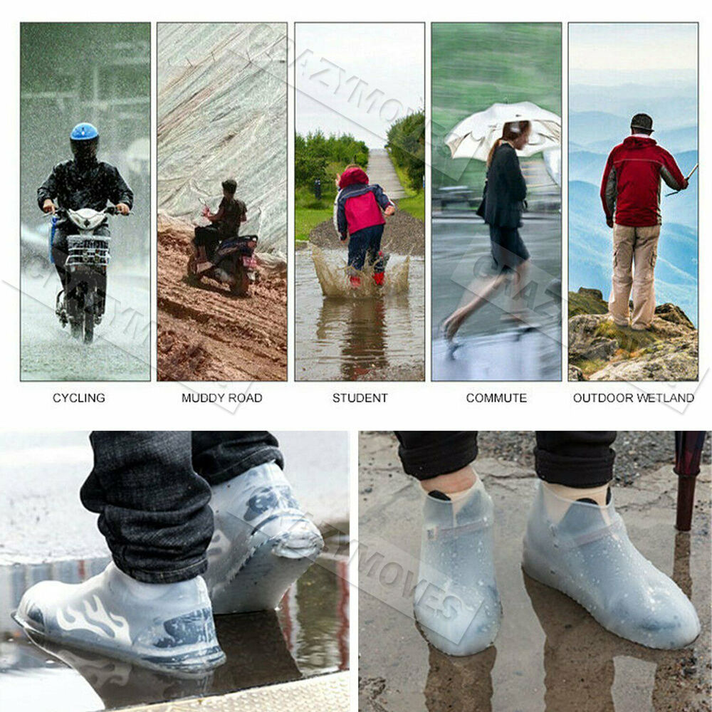 SHOE COVER WATERPROOF Silicone Non Slip Rain Water RUBBER Foot Boot Overshoe