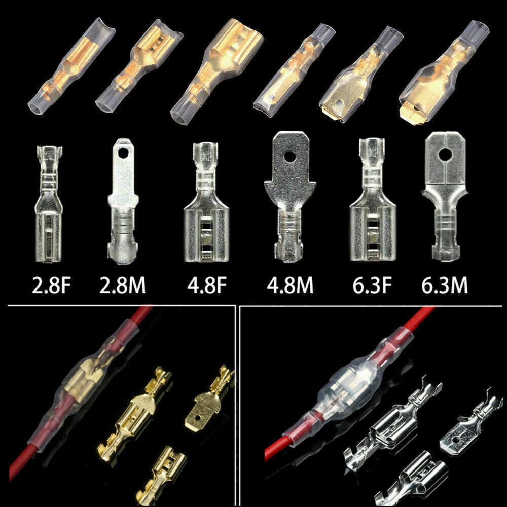 50Set 2.8/4.8/6.3mm Spade Male Female Terminals Electrical Wire Crimp Connectors