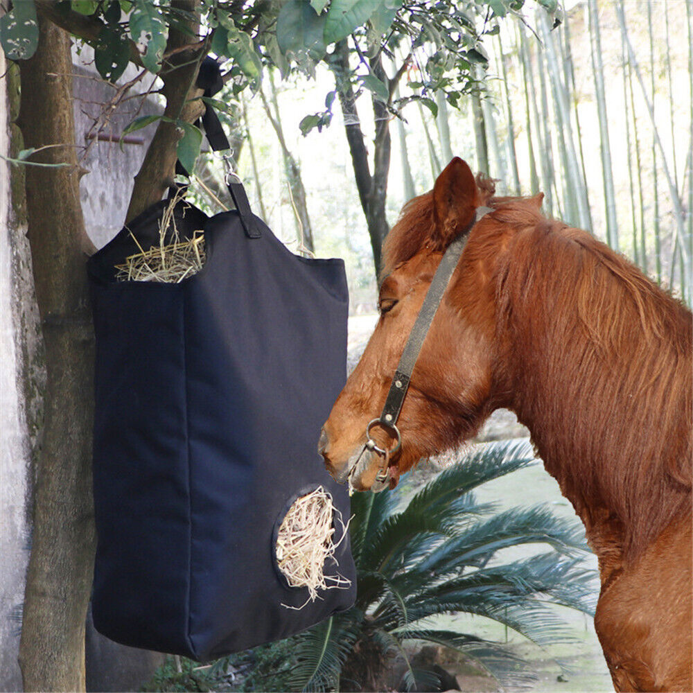 2x Horse Hay Feeder Bag Feeder Storage Bag Hanging Hay Feeder Bag Large Capacity