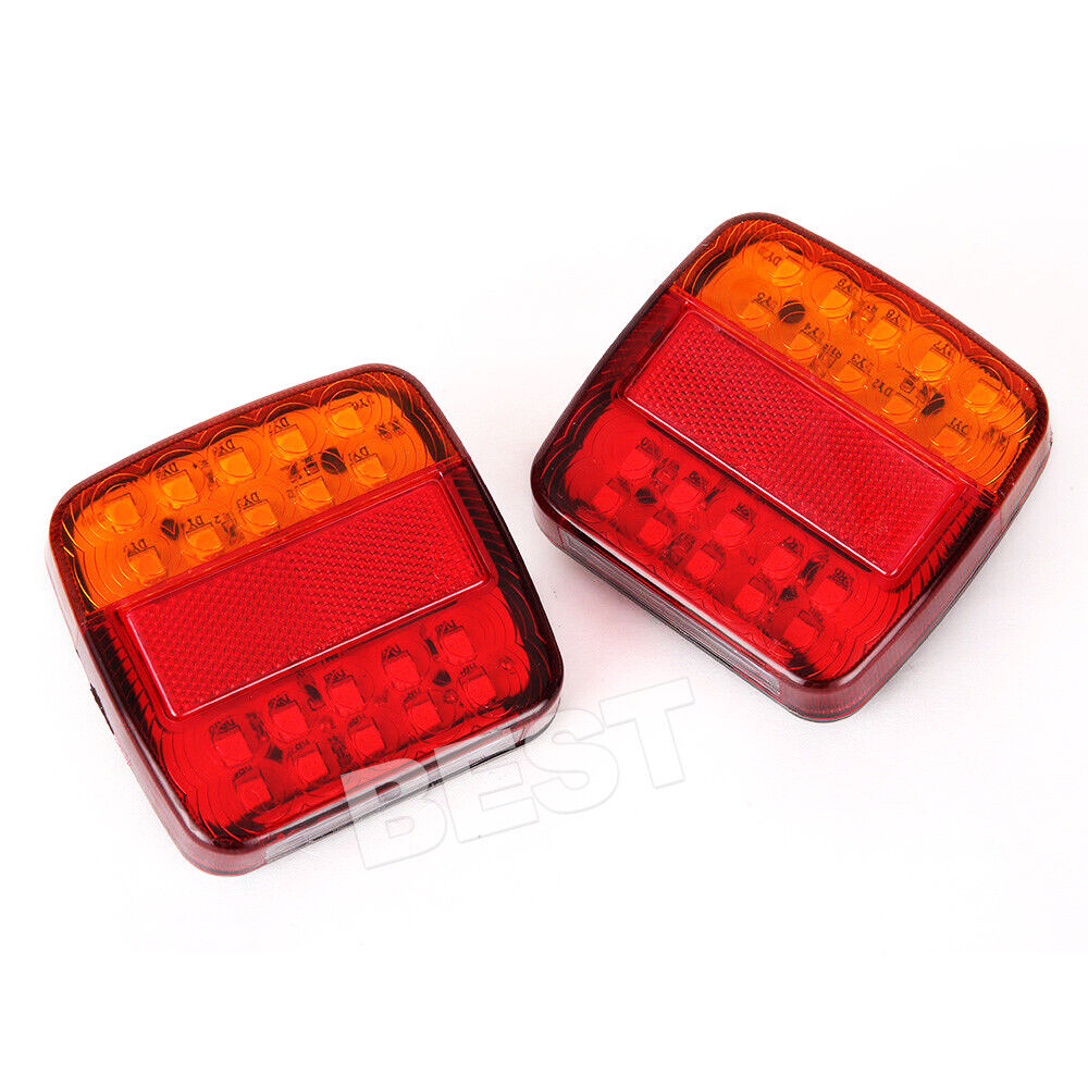 2X Trailer tail lights 26 LED Stop Tail Lights Kit Submersible Boat Truck Lamp