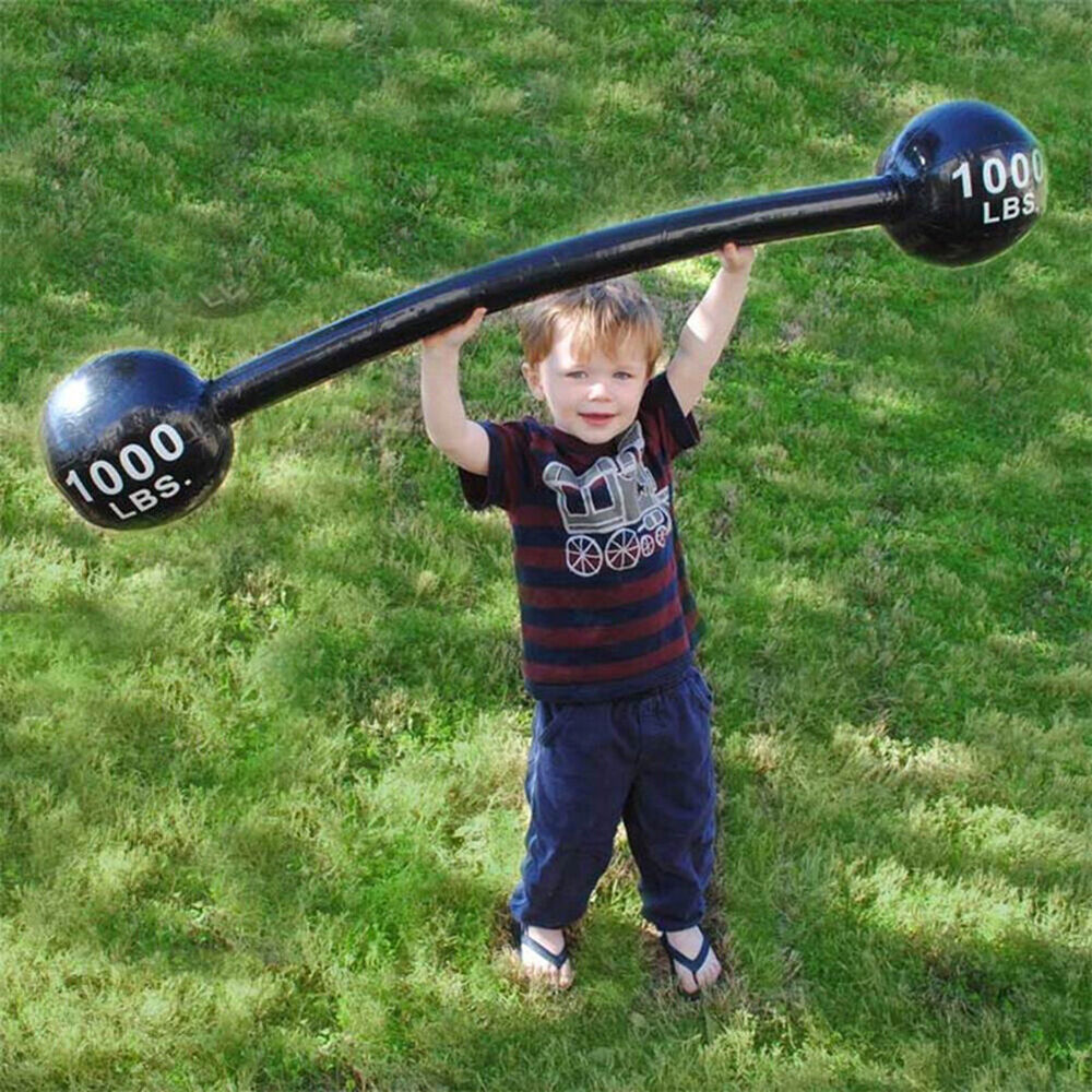 NEW Kids Inflatable Barbell Fitness Dumbbell Toys Thickened Sports Toy Party Dec