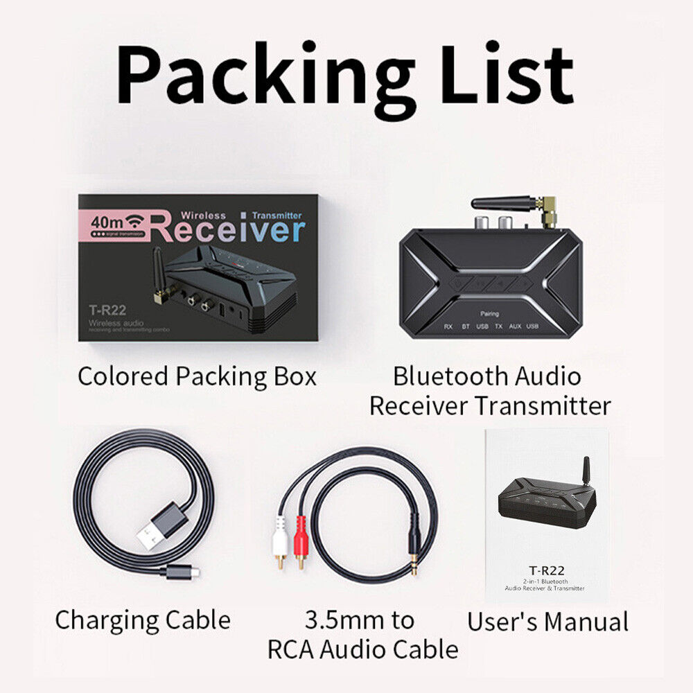 3.5mm Wireless Bluetooth Receiver Transmitter Music Audio HiFi Adapter Home PC