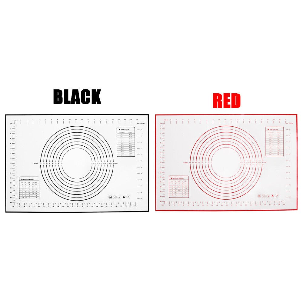 2x Reusable X Large Non-Stick Silicone Baking Mat Sheet Rolling Pastry Dough 60x40