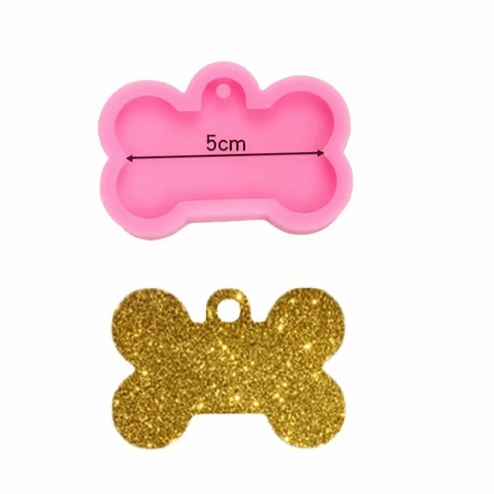 Silicone Bone Shape Resin Mold Dog Tag Keychain Resin Casting Mould DIY Craft