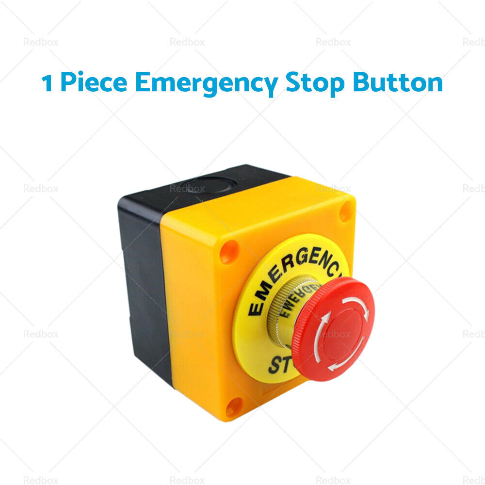 2x Emergency Stop Shut Off Push Buttons Switch 1NO + 1NC e-stop Push Button