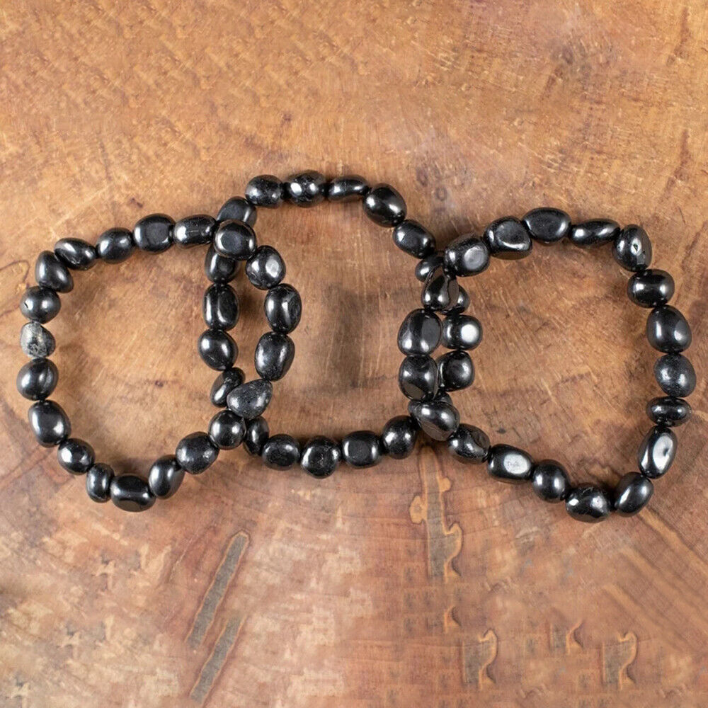 Shungite Bracelet Elite Shungite Bead Bracelet Stretchy Radiation Karelia