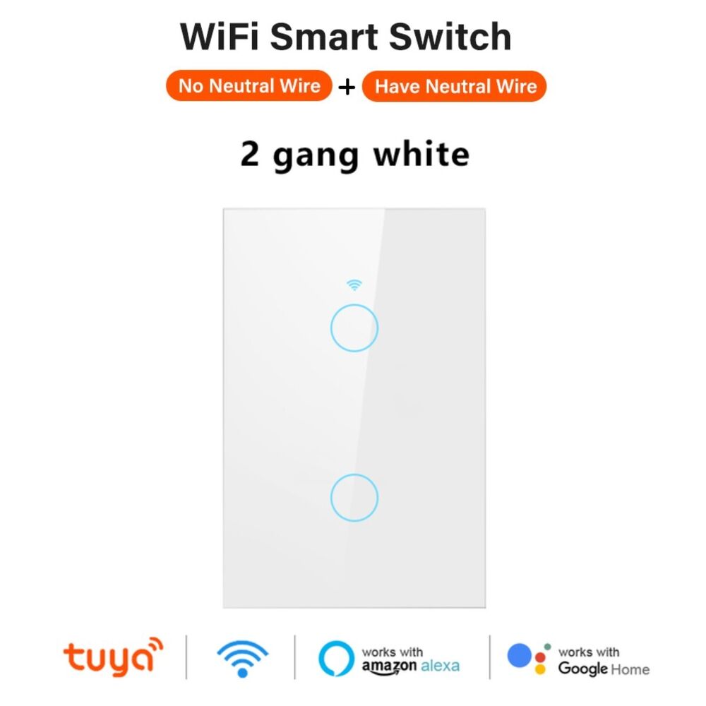 WiFi Switch Light Tuya Touch Smart Switch Wall Panel For Alexa Google 1/2/3 Gang