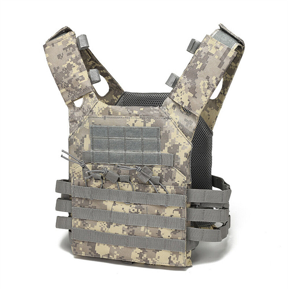 Military Tactical Vest Airsoft Combat Plate Carrier Paintball Hunting Adjustable