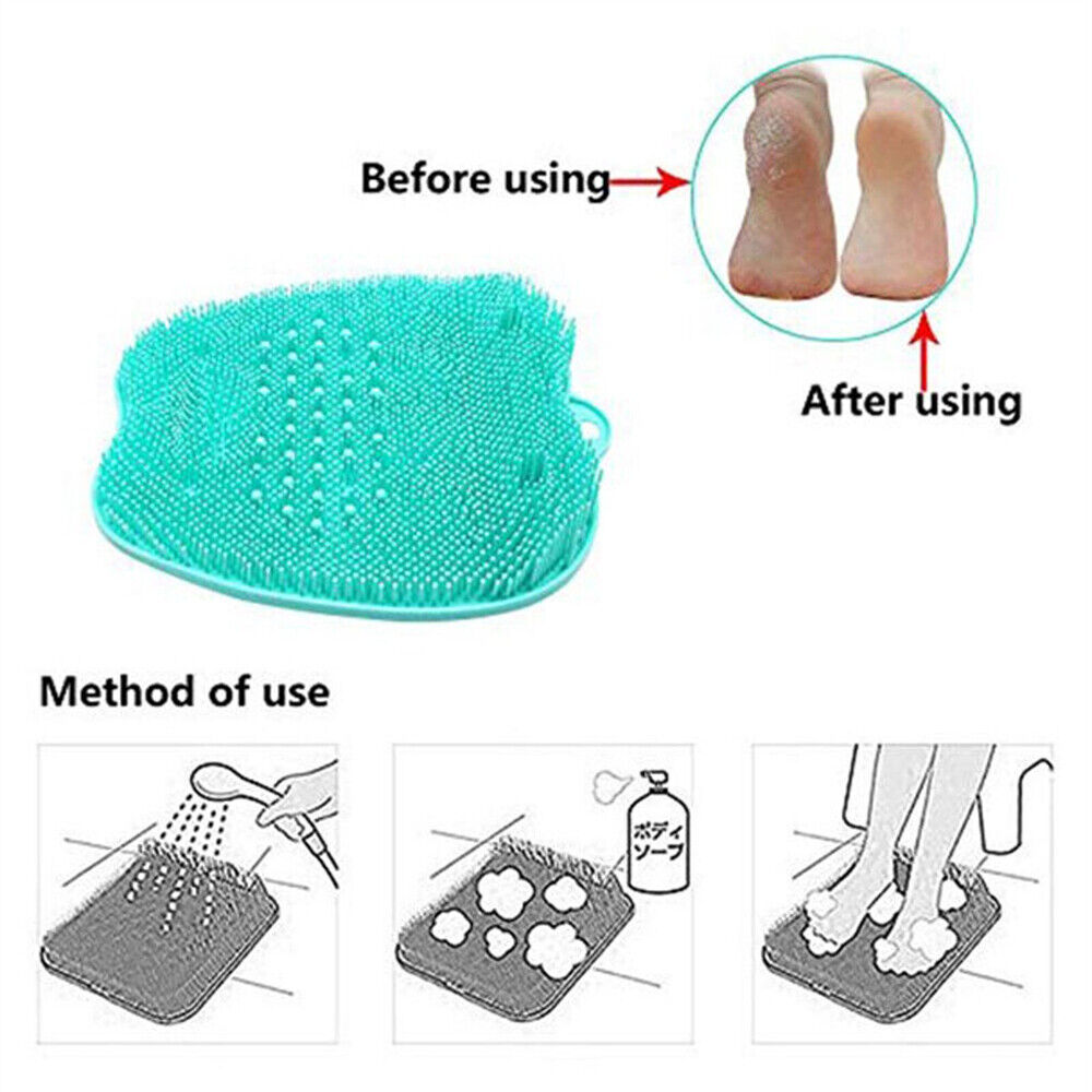 Foot Back Body Scrubber Massager Pad Shower Bath Exfoliating Brush Cleaning Mat