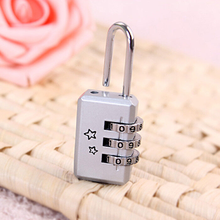 Travel Luggage Locks Combination 3 Dial Code PadLock Suitcase Security