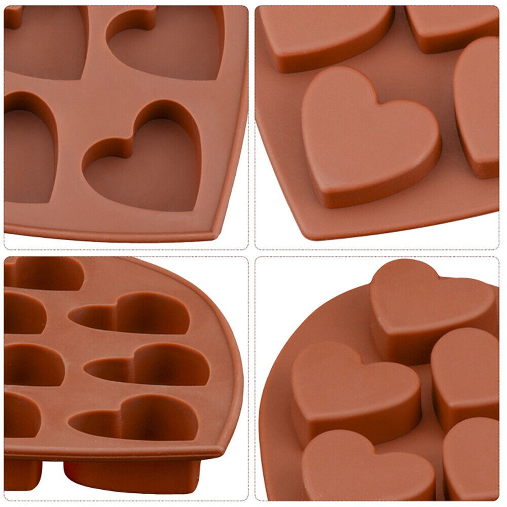 Love Heart Silicone Mould Ice Cube Tray Jelly Chocolate Cookie Cake Baking Mold