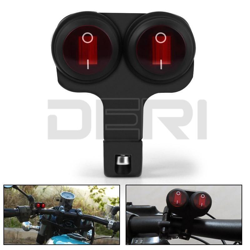 Motorcycle Waterproof Handlebar Headlight Fog Spot light Dual On Off Switch Bike