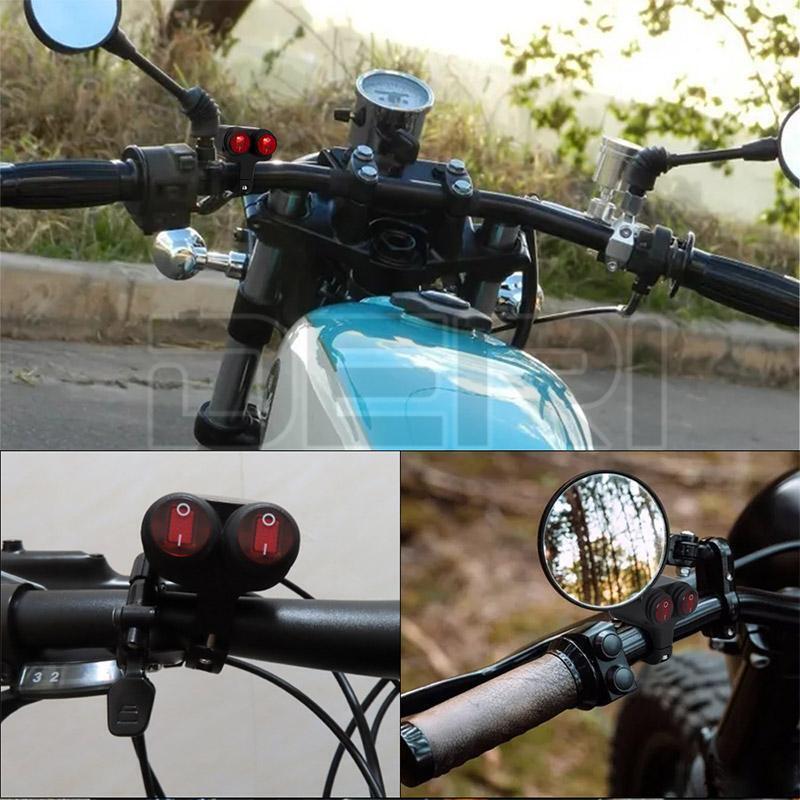 Motorcycle Waterproof Handlebar Headlight Fog Spot light Dual On Off Switch Bike