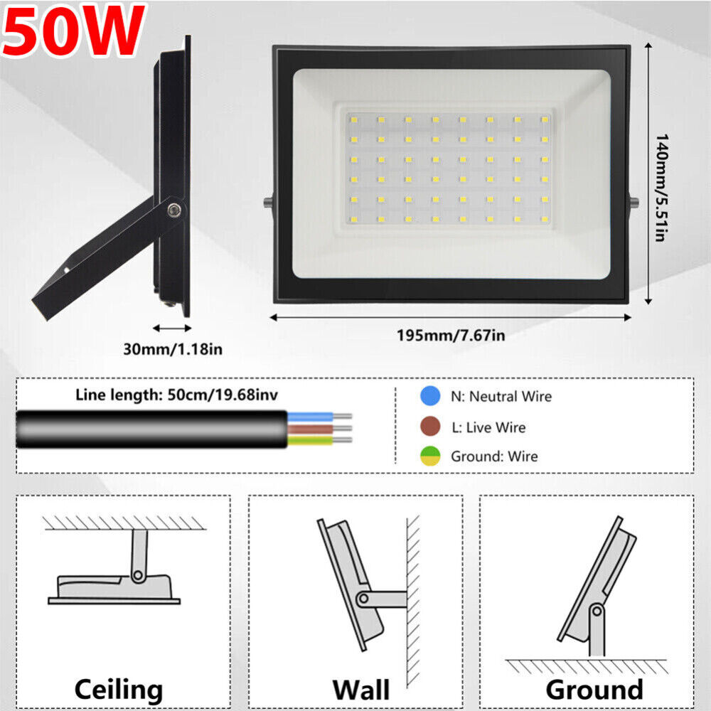 Outdoor LED Flood Light 10W-300W Security Light 220V-240V Spotlight Waterproof