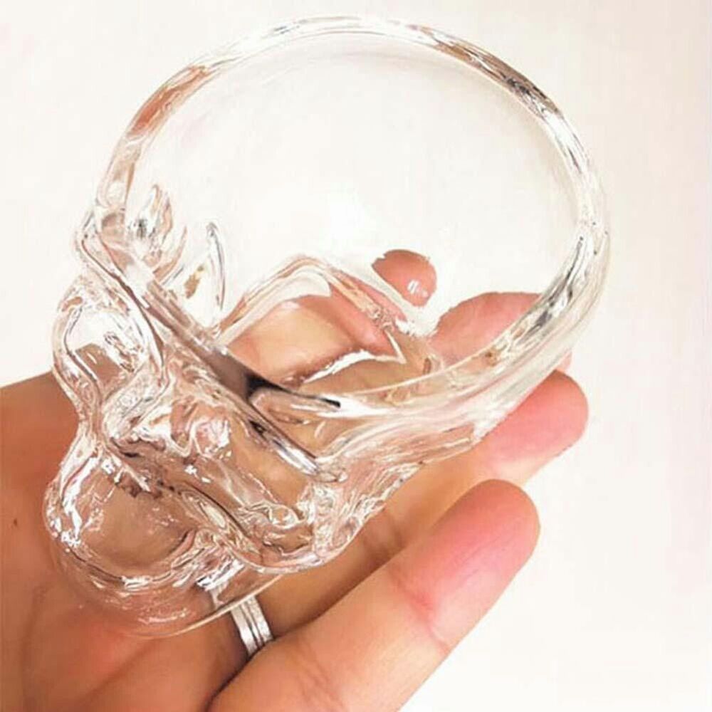 2X Crystal Vodka Whiskey Shot Skull Head Glass Cup Drinkware For Home Party