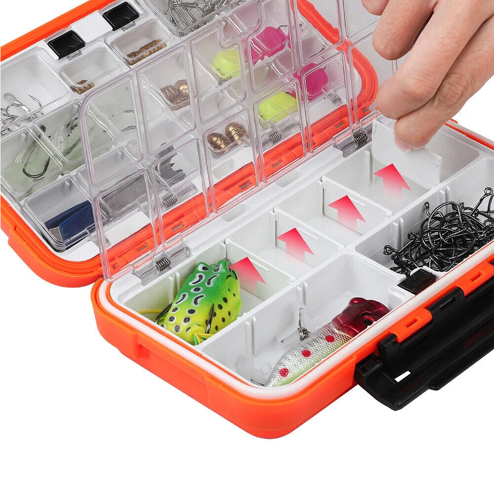 Sealed Waterproof Fishing Tackle Tray ABS Plastic Double Sided Lure Storage Box