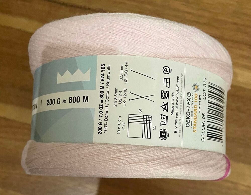 HOBBII Cotton Kings 100% cotton cake yarn 200g Free tracked post RASBERRY 05