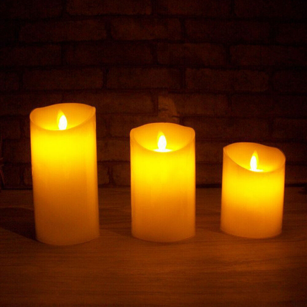 3x LED Battery Operated Tea Light Candles Wedding Party Realistic Candless Decor