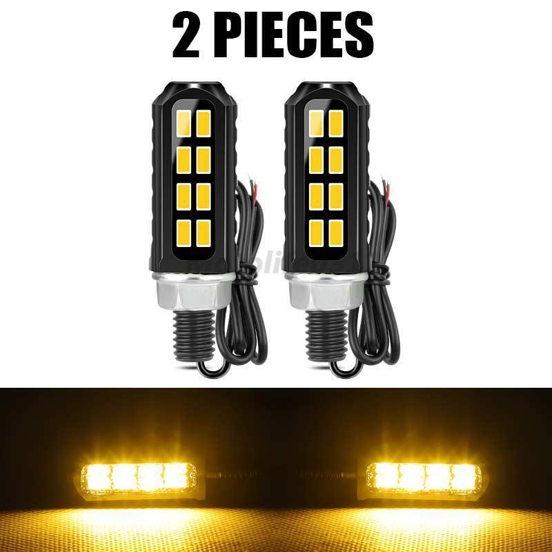 2X Universal Motorcycle LED Indicator Turn Signal Light Dirt Bike Blinkers Lamp