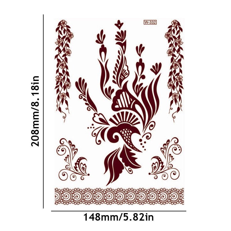 Temporary Tattoos Sticker Red Classic Henna Tattoo Tattoo Sticker Body Art 1pc