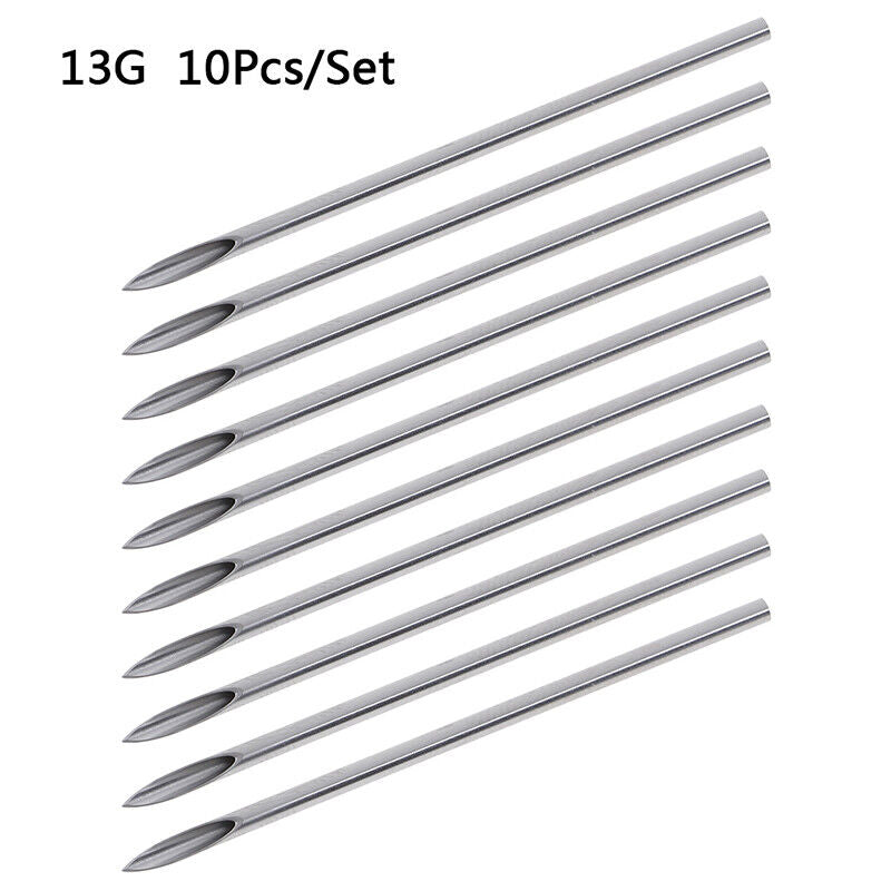 10Pcs Disposable Sterile Body Piercing Needles Tattoo Piercing Needles Kit-qy