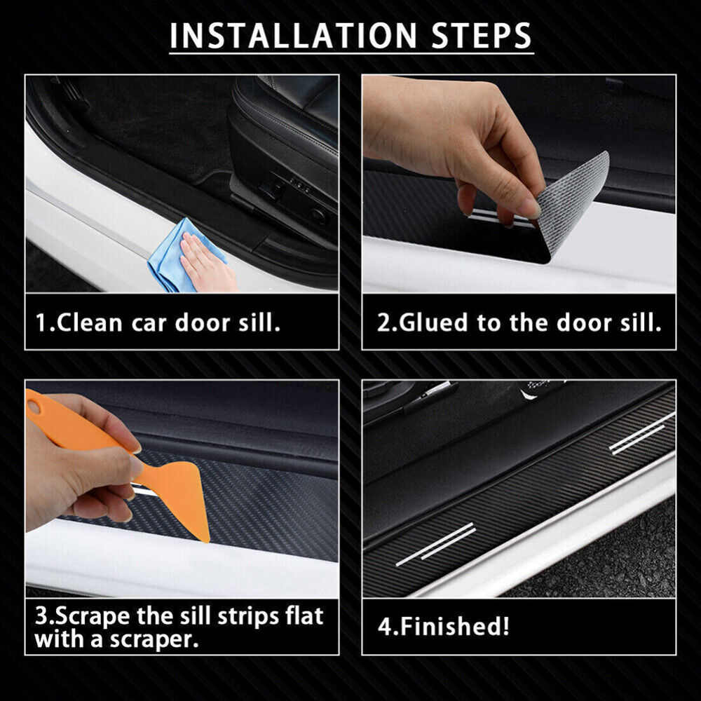 4pcs Car Door Plate Sill Scuff Anti Scratch Sticker Protector For Ford Ranger