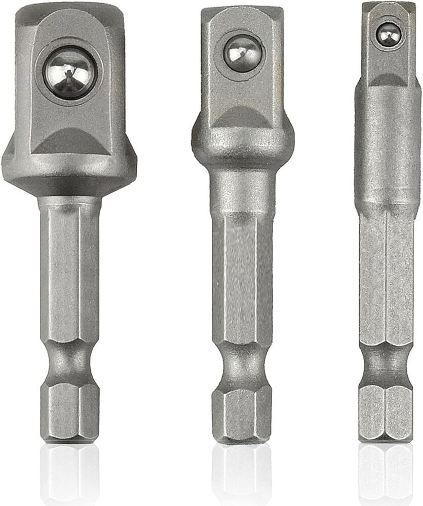 3x Impact Grade Socket Adapter Set 3 Pieces Extension Sets 1/4", 3/8", and 1/2"