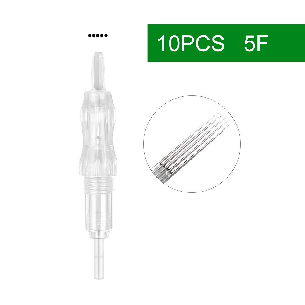 10PCS Disposable Eyebrow Membrane Tattoo Needles Cartridges Backflow Prevention