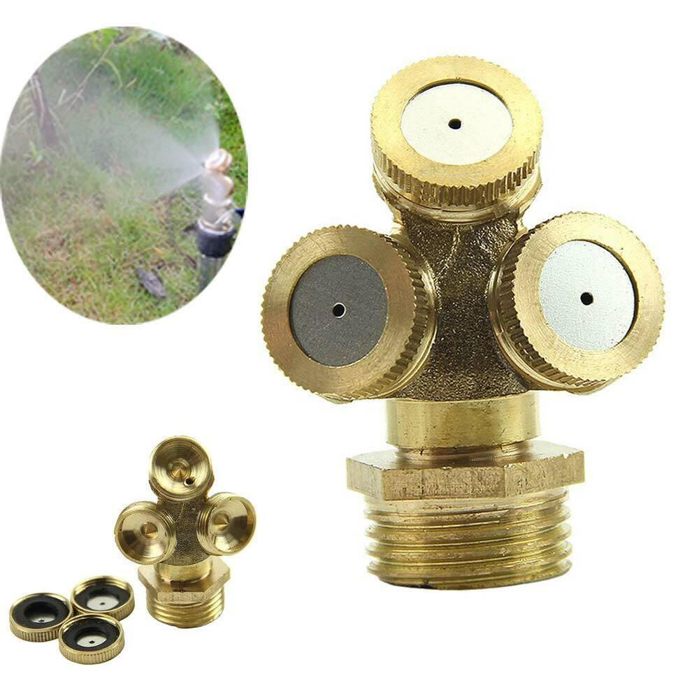 1/2" Brass Hose Connector Spray Misting Nozzle Garden Water Sprinkler Irrigation